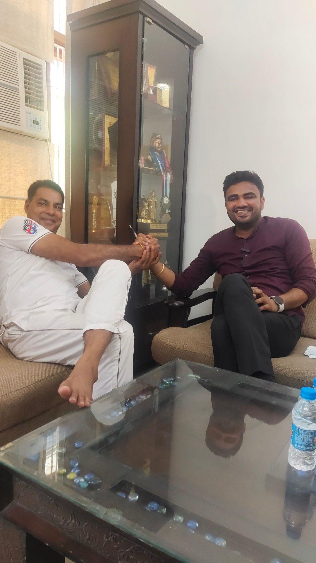 Mr Keshav Kumar, CEO SHOUT IT with Chairman of Haryana State Warehouse Committee after a project presentation of Revenue increment